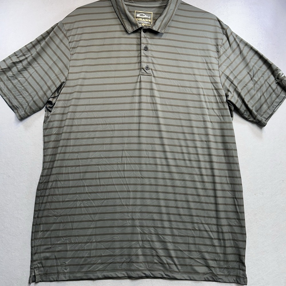 Drake Mens Polo Dri Fit Golf Shirt Green XL